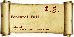 Pankotai Emil névjegykártya
