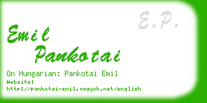 emil pankotai business card